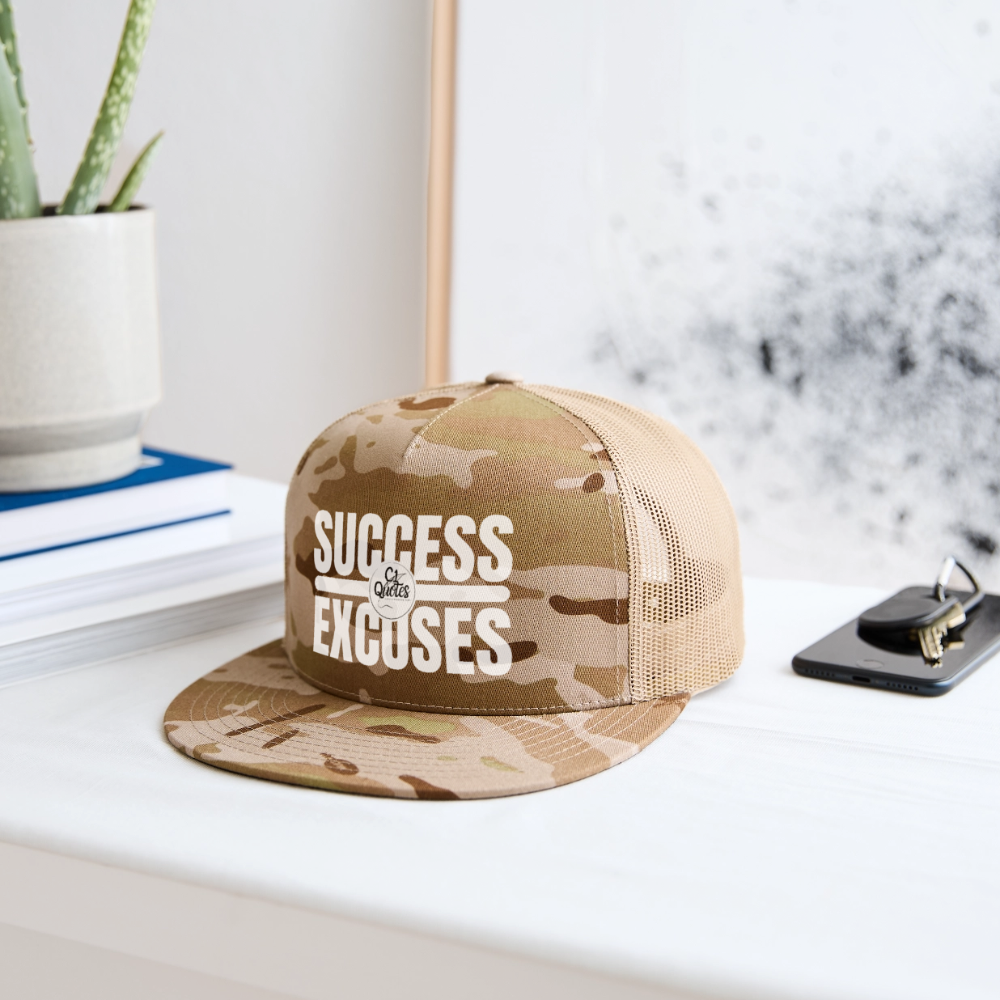 Success Over Excuses Trucker Hat (White Print BB)