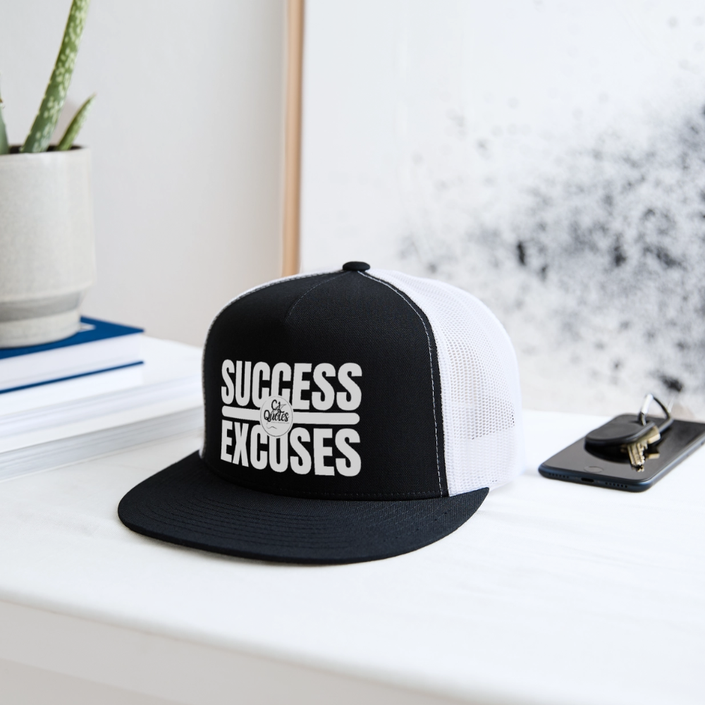 Success Over Excuses Trucker Hat (White Print BB)