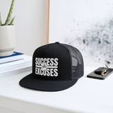 Success Over Excuses Trucker Hat (White Print BB)
