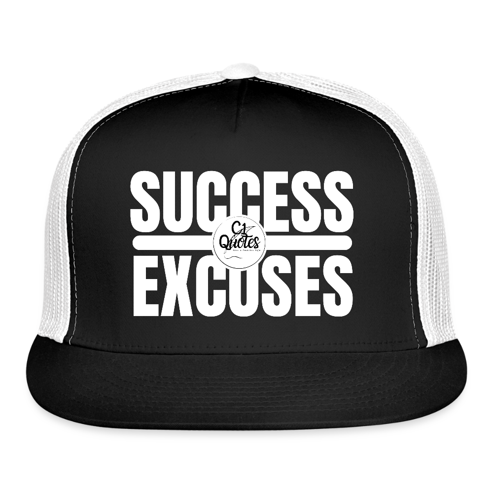 Success Over Excuses Trucker Hat (White Print BB)