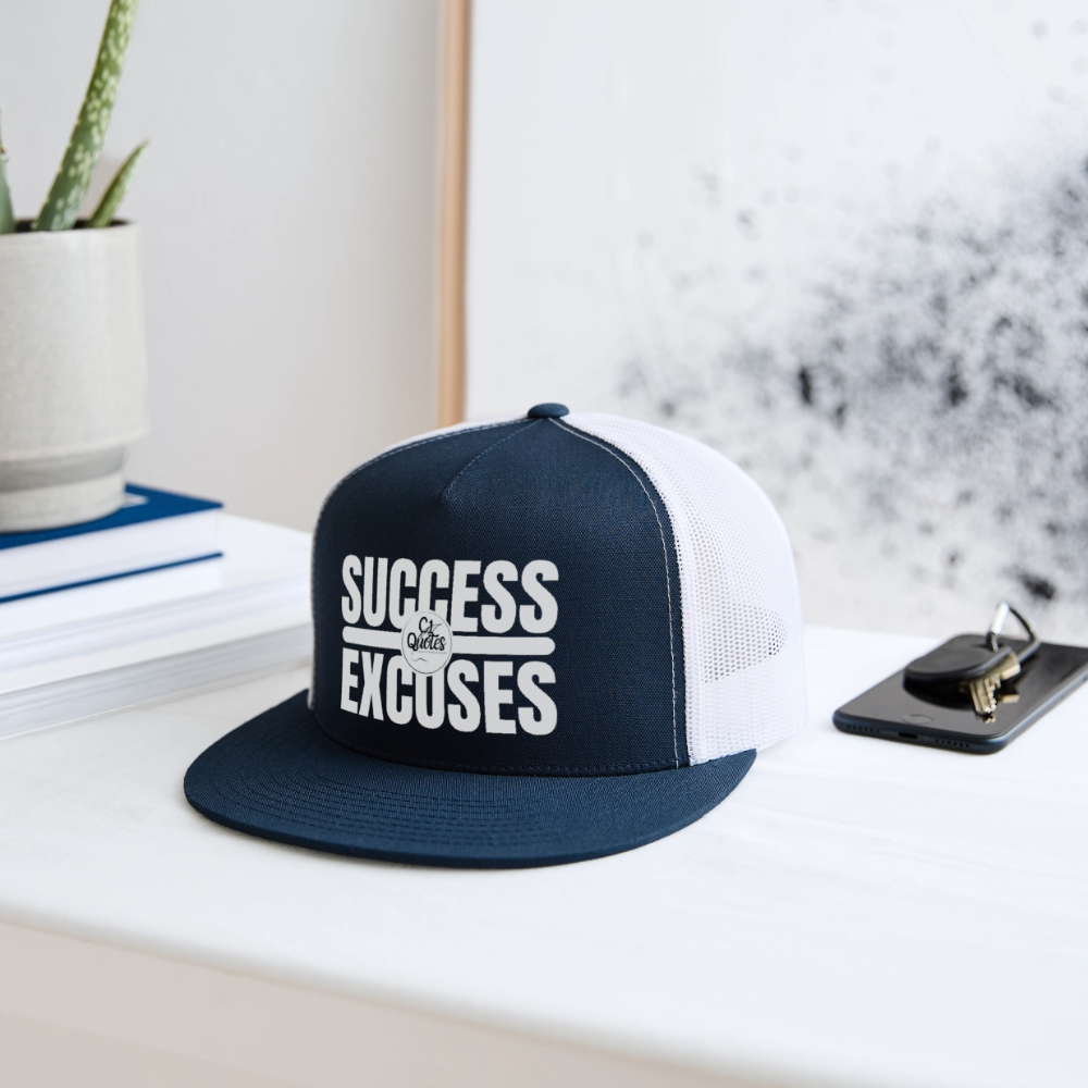 Success Over Excuses Trucker Hat (White Print BB)