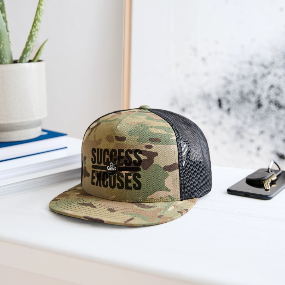 Success Over Excuses Trucker Hat (Black Print)