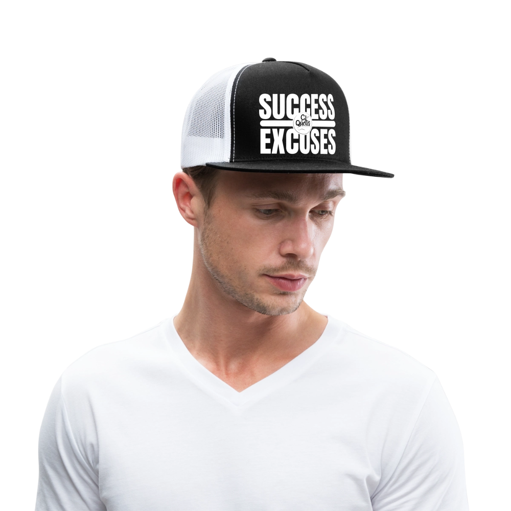 Success Over Excuses Trucker Hat (White Print BB)