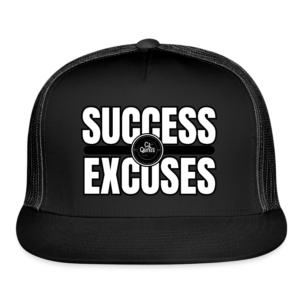 Success Over Excuses Trucker Hat (White Print)