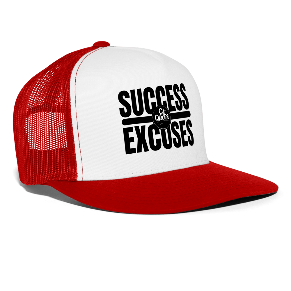 Success Over Excuses Trucker Hat (Black Print)