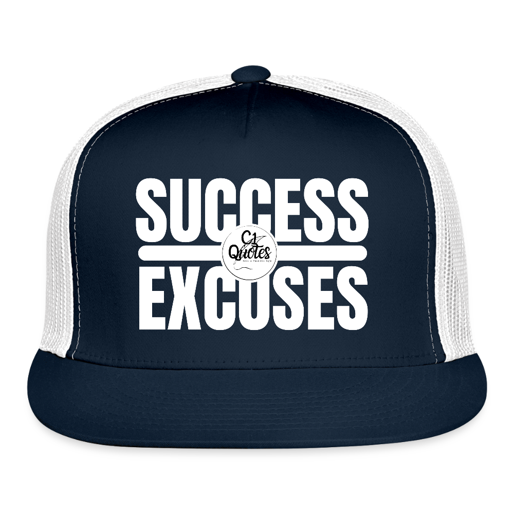 Success Over Excuses Trucker Hat (White Print BB)