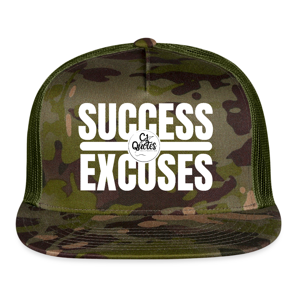 Success Over Excuses Trucker Hat (White Print BB)