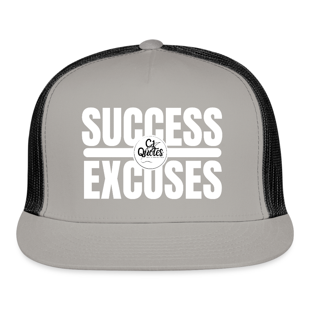 Success Over Excuses Trucker Hat (White Print BB)