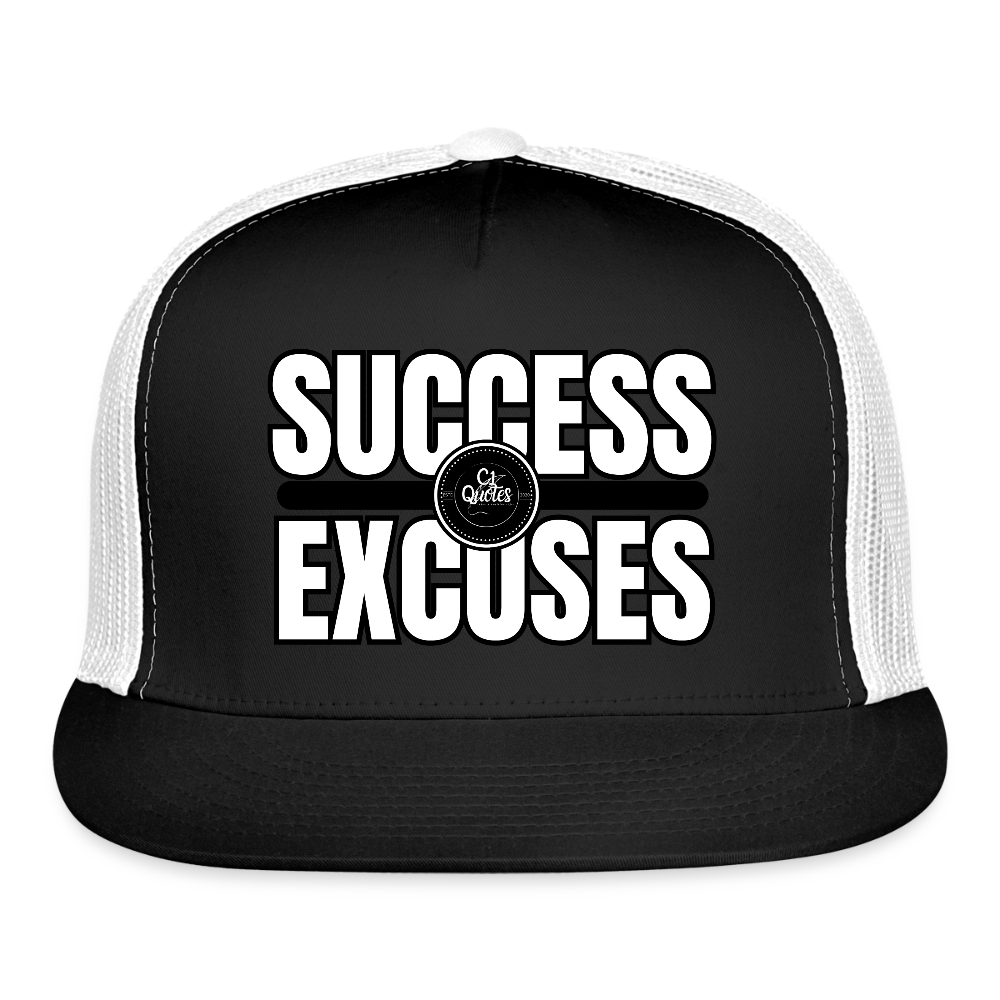 Success Over Excuses Trucker Hat (White Print)
