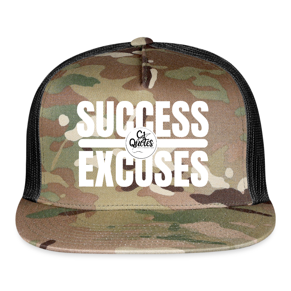 Success Over Excuses Trucker Hat (White Print BB)