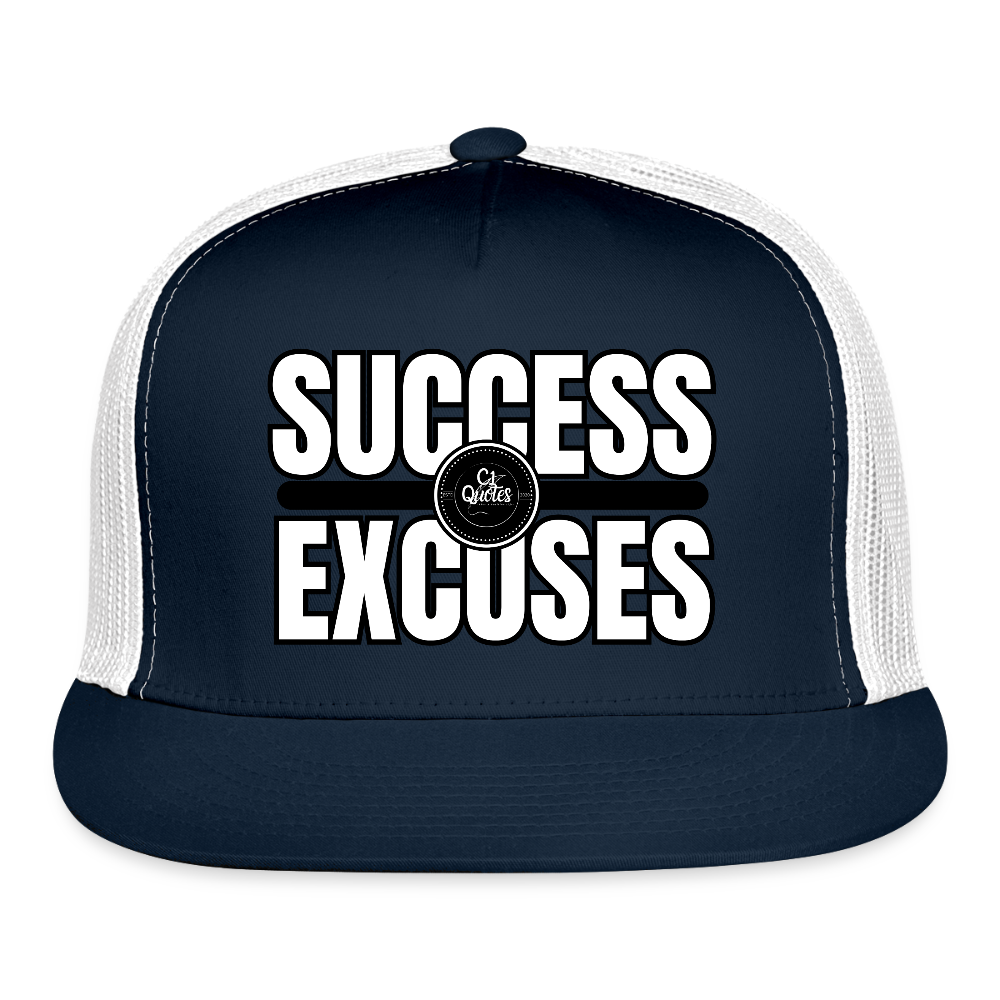 Success Over Excuses Trucker Hat (White Print)