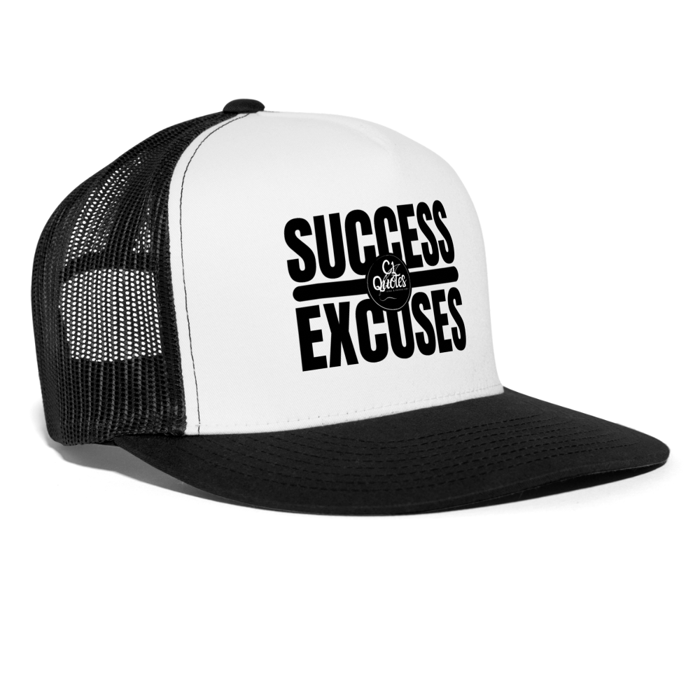 Success Over Excuses Trucker Hat (Black Print)