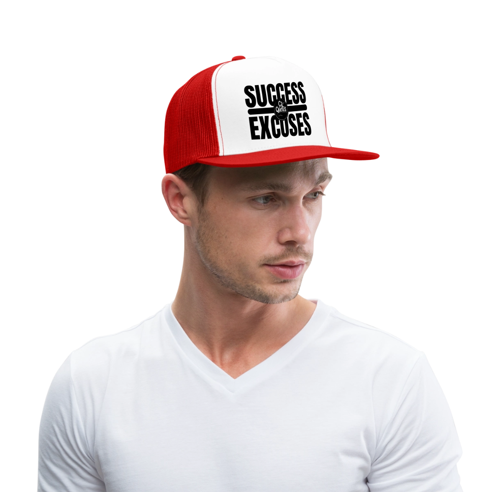 Success Over Excuses Trucker Hat (Black Print)