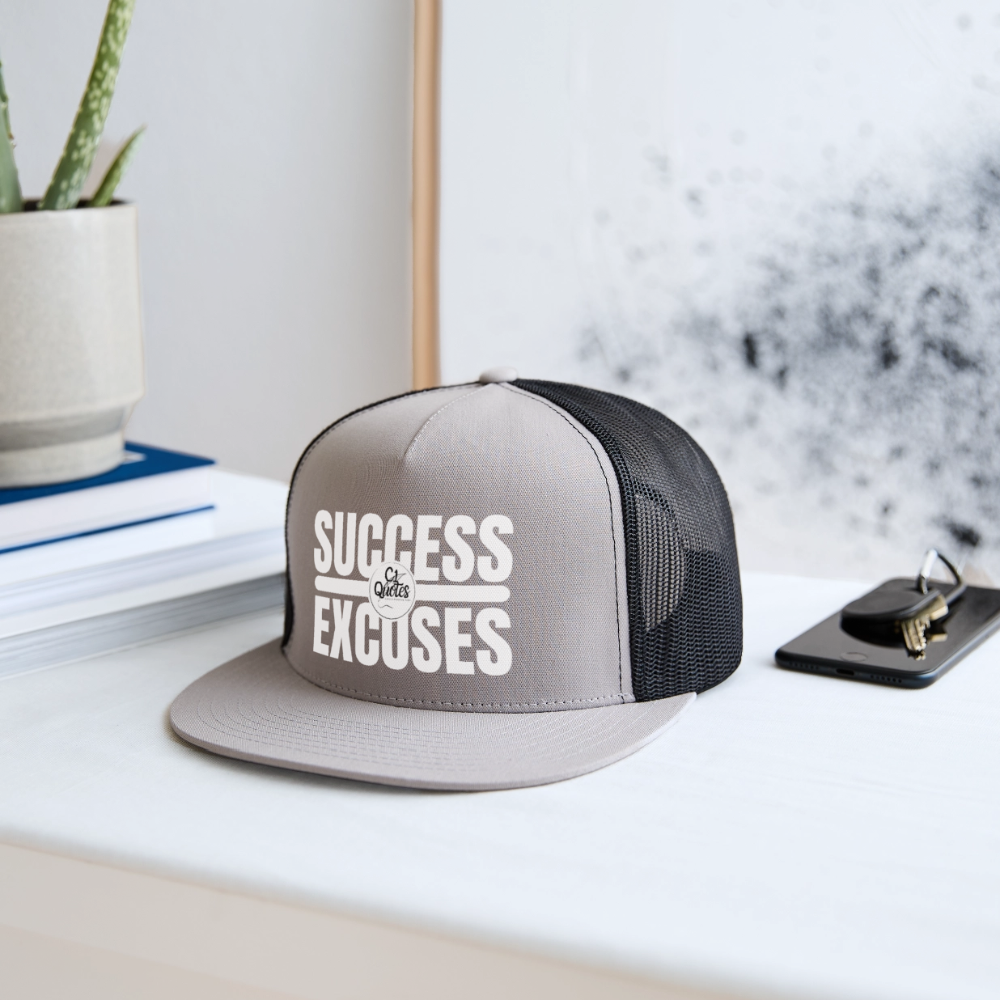 Success Over Excuses Trucker Hat (White Print BB)