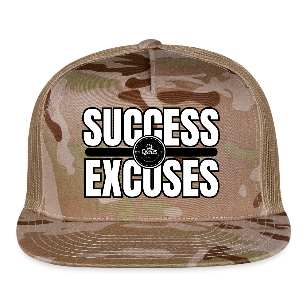 Success Over Excuses Trucker Hat (White Print)