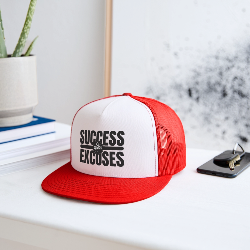 Success Over Excuses Trucker Hat (Black Print)