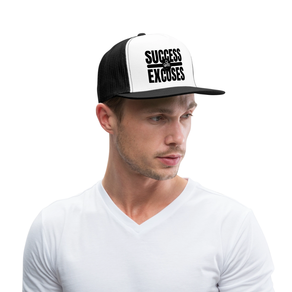 Success Over Excuses Trucker Hat (Black Print)