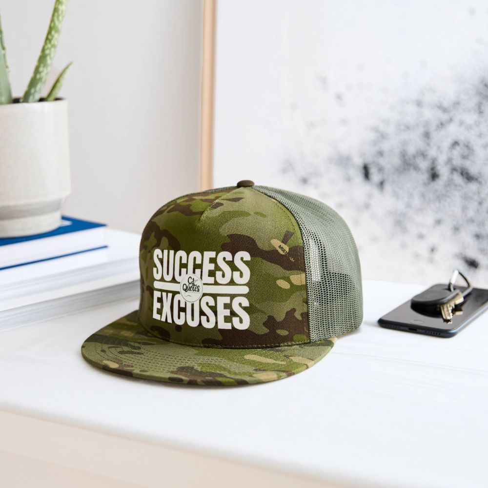 Success Over Excuses Trucker Hat (White Print BB)