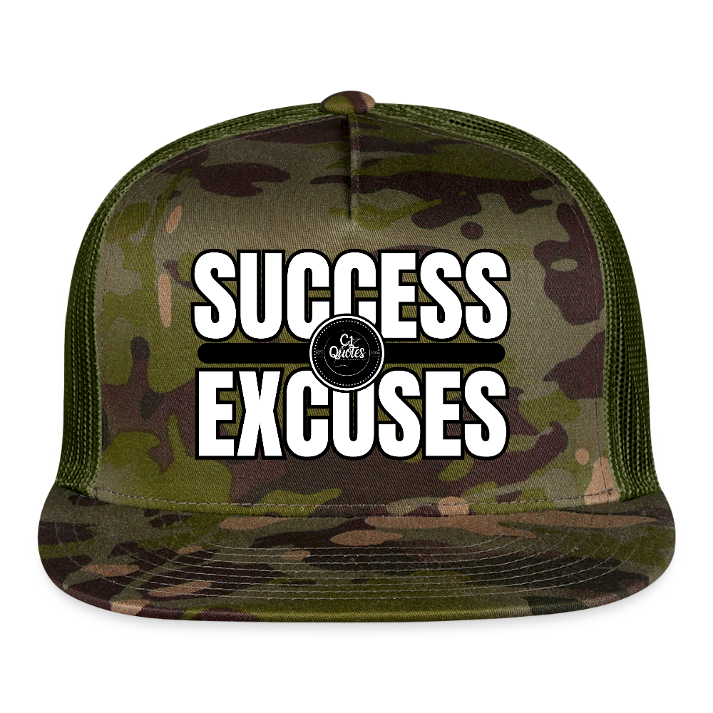 Success Over Excuses Trucker Hat (White Print)