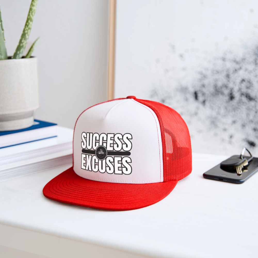 Success Over Excuses Trucker Hat (White Print)