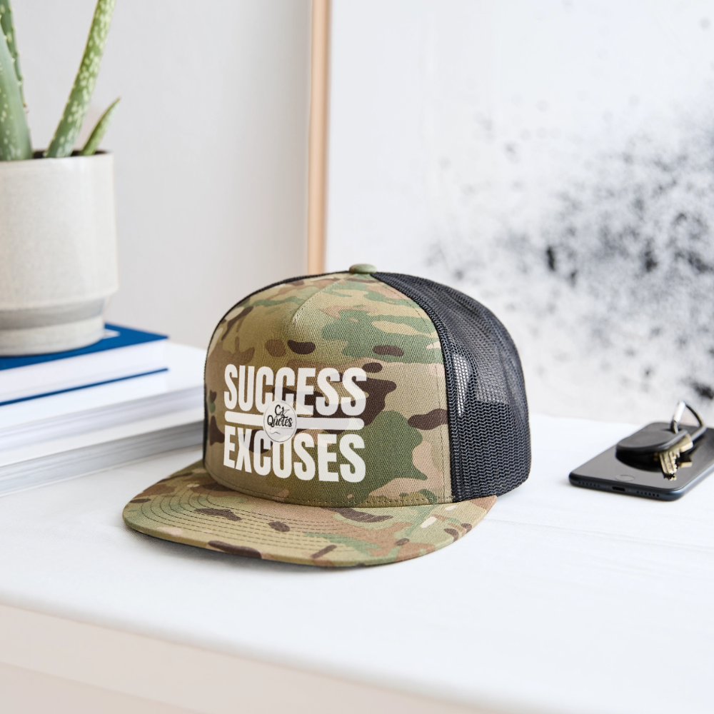 Success Over Excuses Trucker Hat (White Print BB)