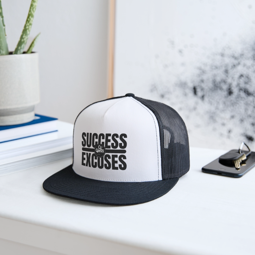 Success Over Excuses Trucker Hat (Black Print)