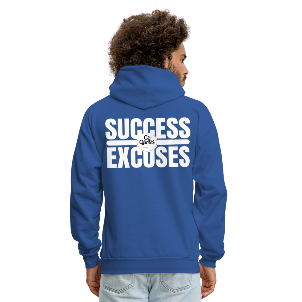 Success Over Excuses Men's Hoodie (White Print)