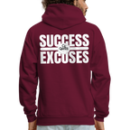 Success Over Excuses Men's Hoodie (White Print)