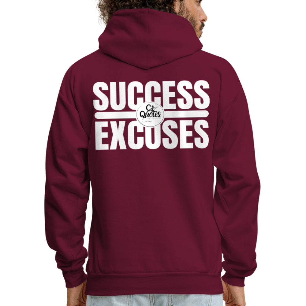 Success Over Excuses Men's Hoodie (White Print)