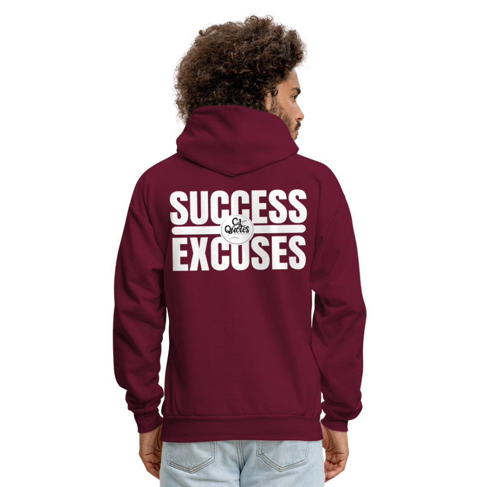 Success Over Excuses Men's Hoodie (White Print)