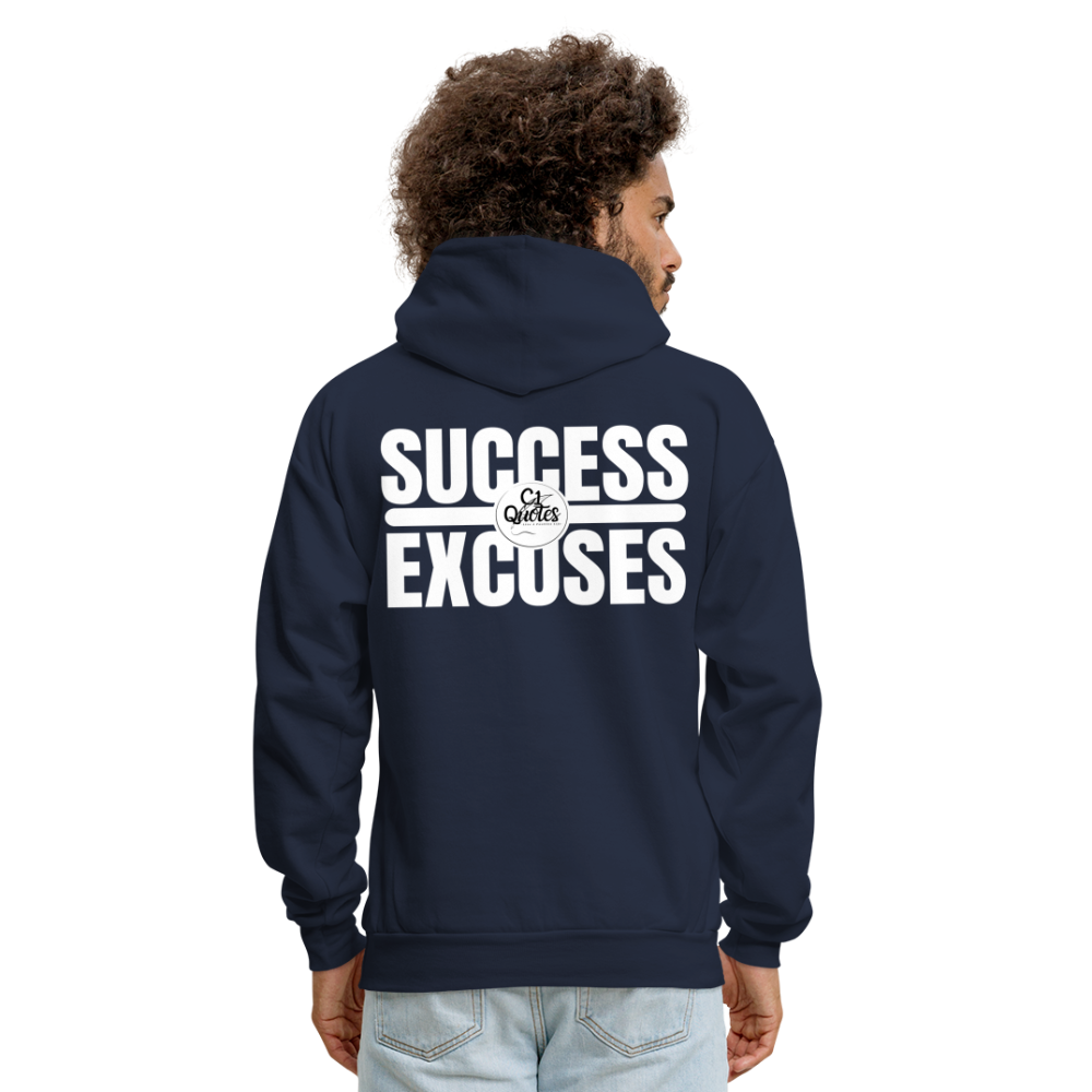 Success Over Excuses Men's Hoodie (White Print)