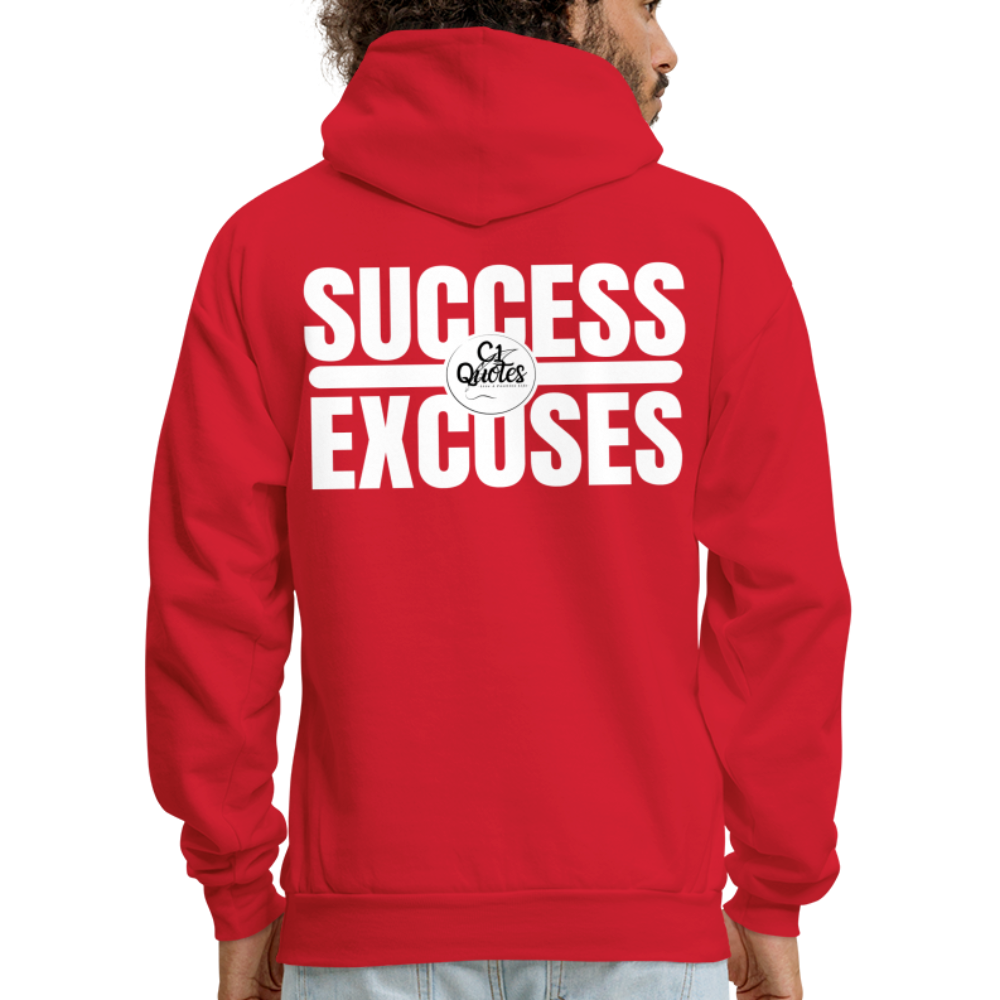 Success Over Excuses Men's Hoodie (White Print)