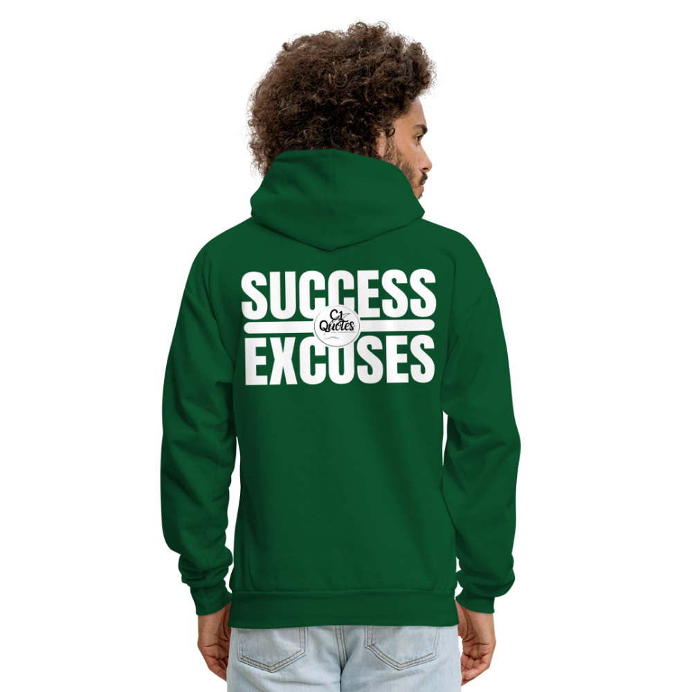 Success Over Excuses Men's Hoodie (White Print)