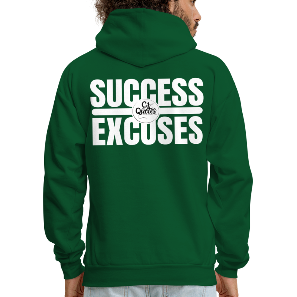 Success Over Excuses Men's Hoodie (White Print)