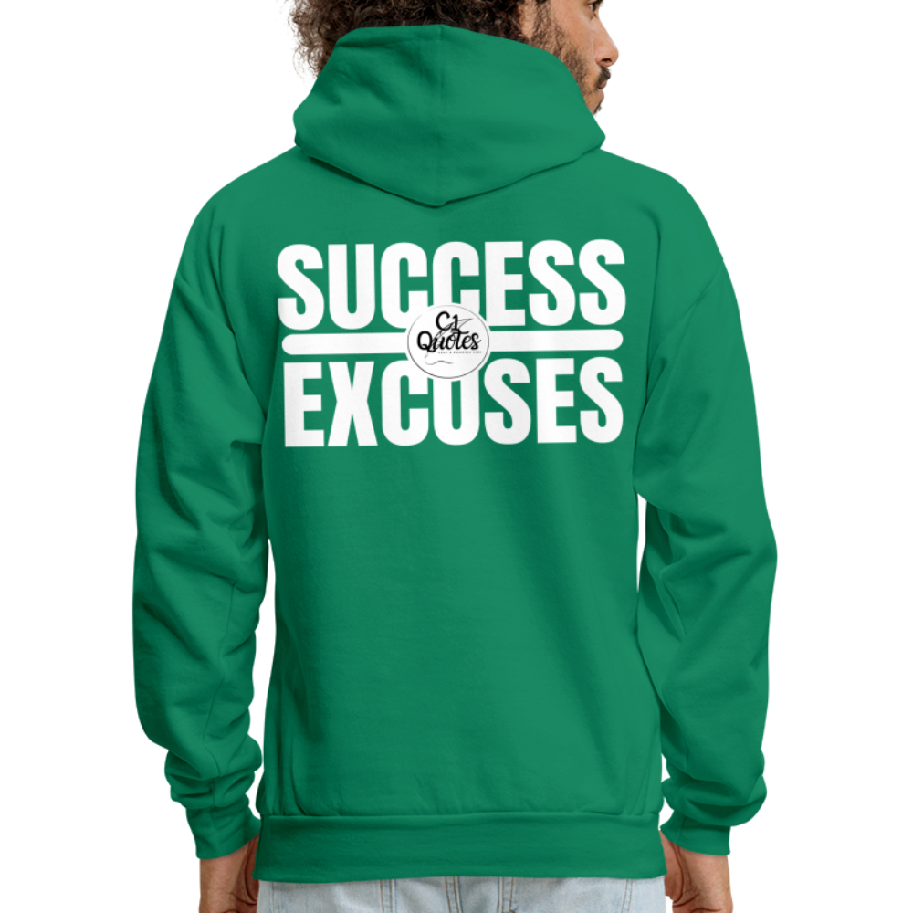 Success Over Excuses Men's Hoodie (White Print)