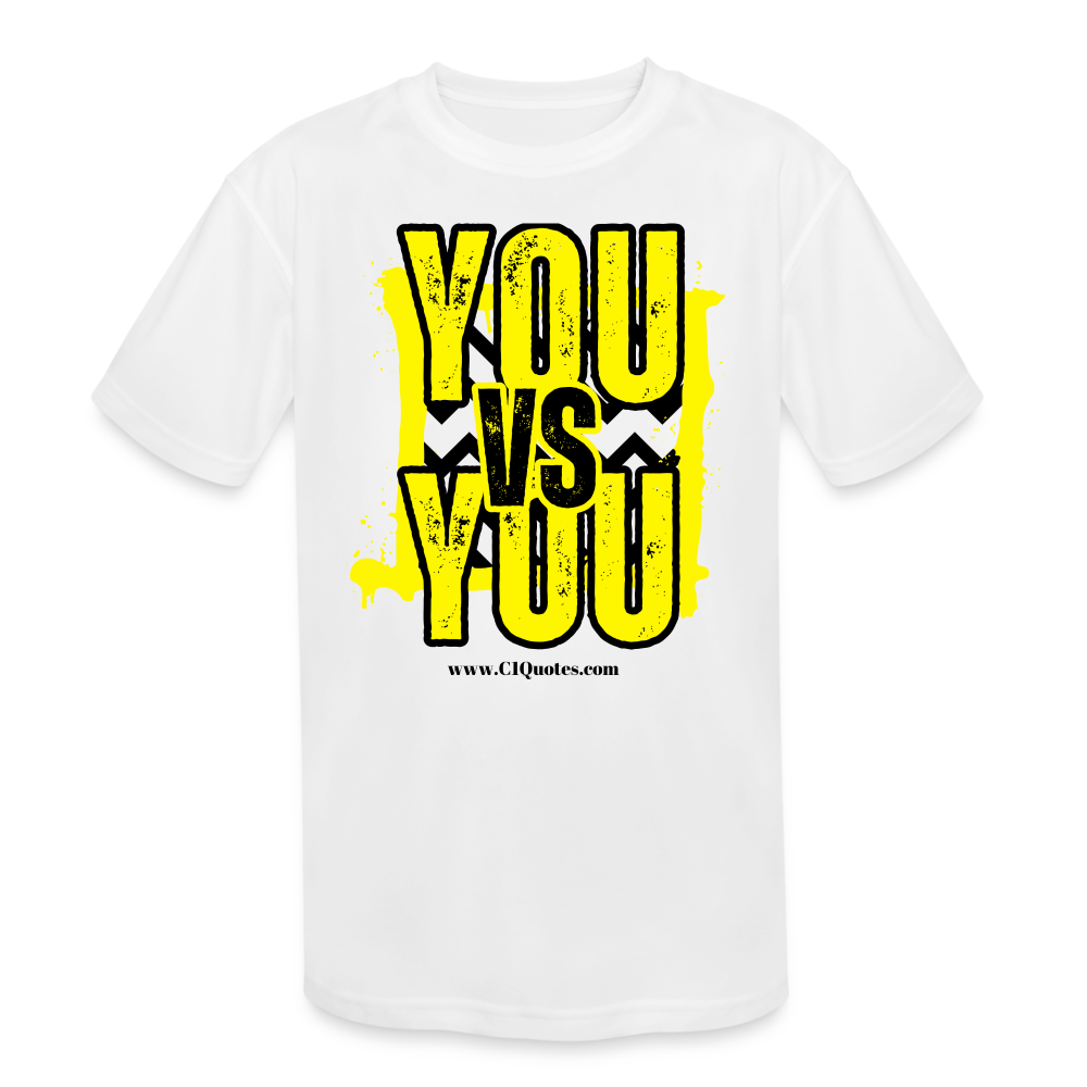 You vs You (Yellow w/ Black Outline) Kids' Moisture Wicking Performance T-Shirt