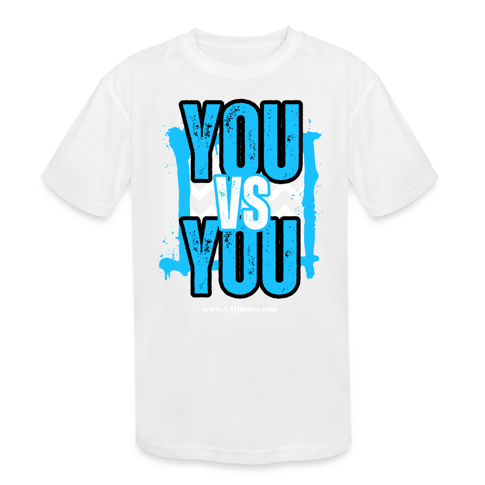 You vs You (Blue w/ Black Outline) Kids' Moisture Wicking Performance T-Shirt