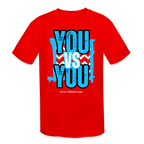 You vs You (Blue w/ Black Outline) Kids' Moisture Wicking Performance T-Shirt