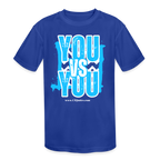 You vs You (Blue w/ White Outline) Kids' Moisture Wicking Performance T-Shirt