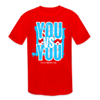 You vs You (Blue w/ White Outline) Kids' Moisture Wicking Performance T-Shirt