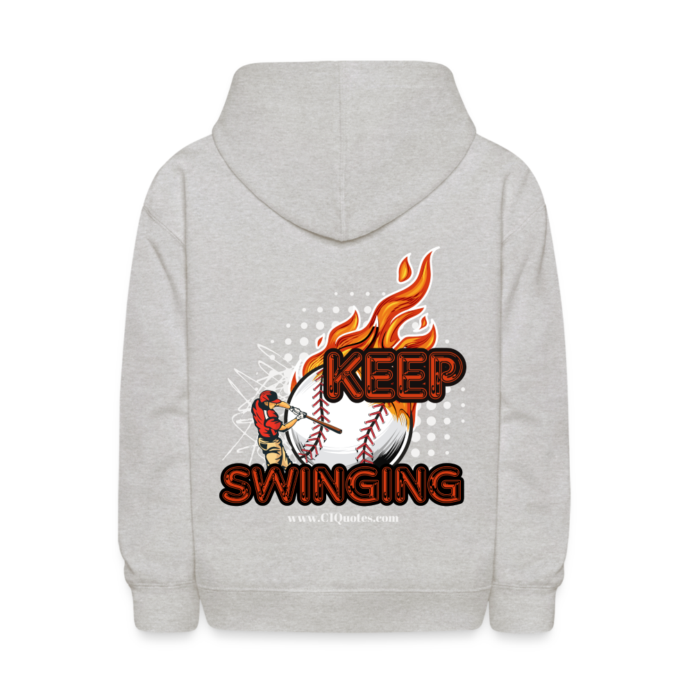 Keep Swinging Kids' Hoodie (Baseball)
