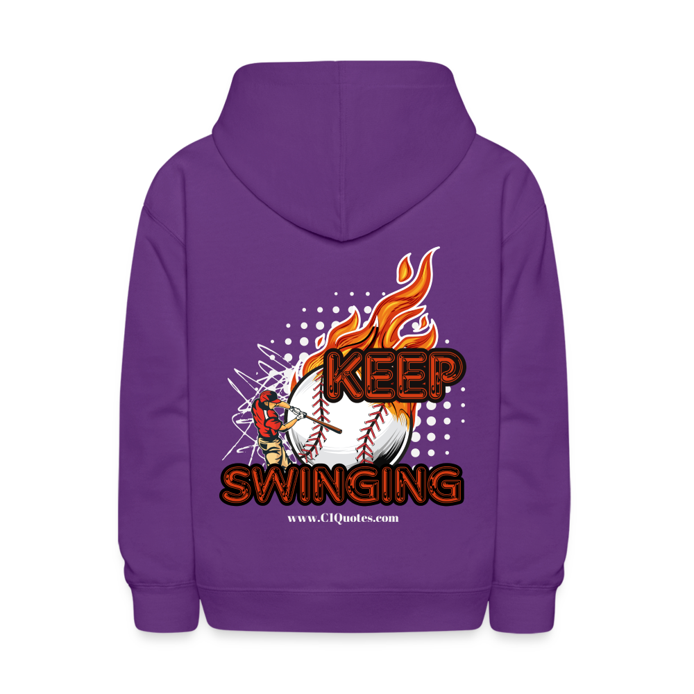 Keep Swinging Kids' Hoodie (Baseball)
