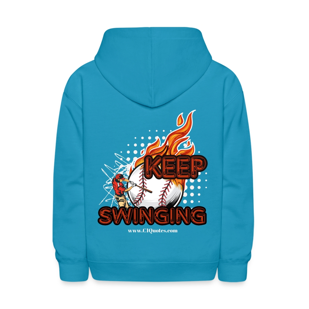 Keep Swinging Kids' Hoodie (Baseball)